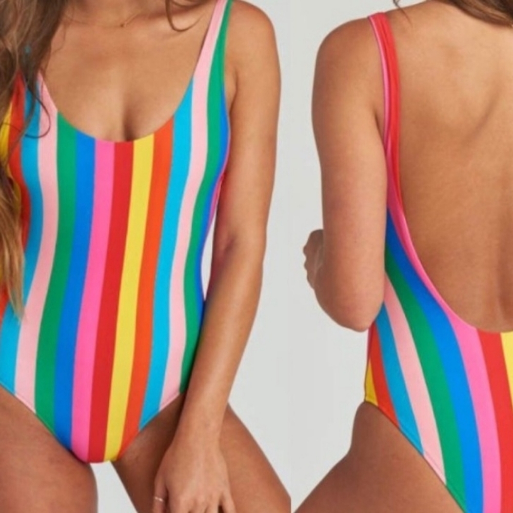 Mumu Mermaid Striped Piece Swimsuit